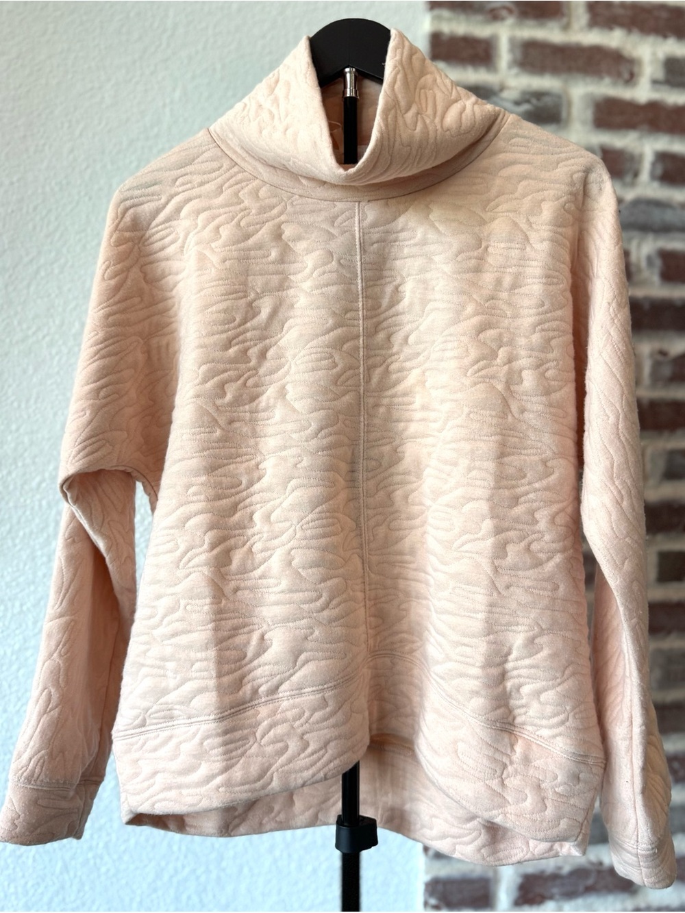 NWT Workshop Republic Oversized Cowl Turtleneck Sweater Pink Blush, Small Petite